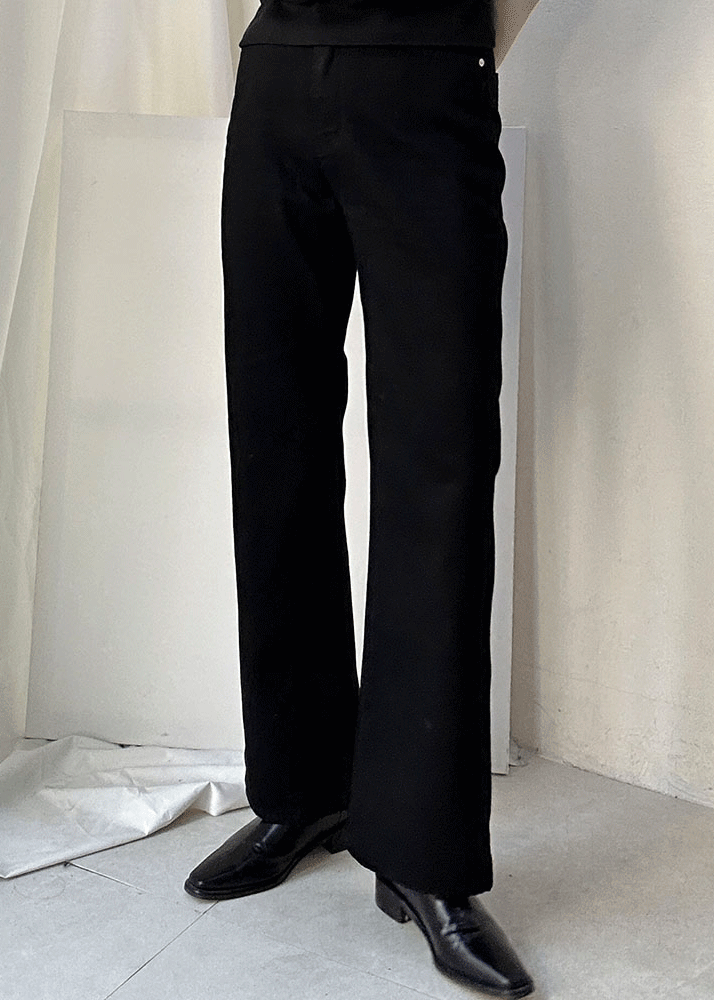키큰여자 세미부츠컷 블랙 면바지 ( 다리 길어보이는 검정바지 )